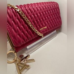 Anne Klein Fuchsia Wallet with Gold Accents